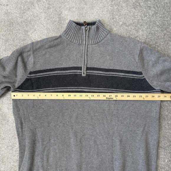 Eddie Bauer Sweater Mens XL Tall Half Zip Pullover Stripe Knit Casual - Picture 6 of 8